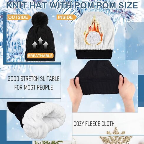 48 Pcs Bulk Winter Hat Gloves Scarf Set Women Men Fleece Beanie Touchscreen Gloves Scarfs for Homeless Donation in Saudi Arabia