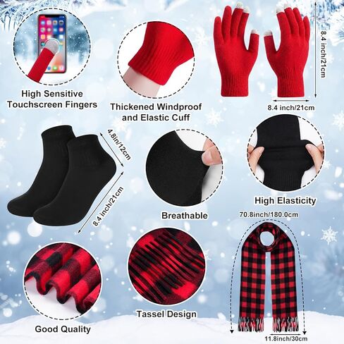 48 Pcs Bulk Winter Hat Gloves Scarf Set Women Men Fleece Beanie Touchscreen Gloves Scarfs for Homeless Donation in Saudi Arabia