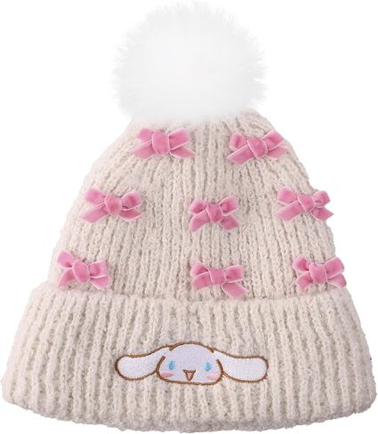 Bioworld Cinnamoroll Adult White Cuffed Knit Beanie with Pom in Saudi Arabia