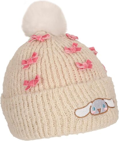 Bioworld Cinnamoroll Adult White Cuffed Knit Beanie with Pom in Saudi Arabia