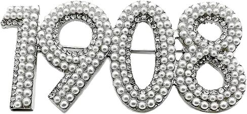 1908 Number Brooch,Pearl Rhinestone Brooch Pin AKA Sorority Gifts for Women Greek Organization Lapel Pin AKA Accessories Sisterhood Gift for Sorority Events, Graduations,Weddings in Saudi Arabia