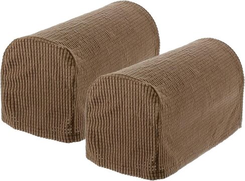 Stretch Armrest Covers Armchair Anti-Slip for Chairs Sofas Couch Arm Covers Recliner Sofa Light Brown 2 Pcs in Saudi Arabia
