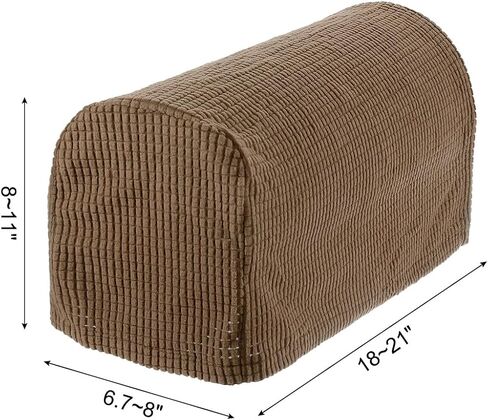 Stretch Armrest Covers Armchair Anti-Slip for Chairs Sofas Couch Arm Covers Recliner Sofa Light Brown 2 Pcs in Saudi Arabia