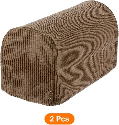 Stretch Armrest Covers Armchair Anti-Slip for Chairs Sofas Couch Arm Covers Recliner Sofa Light Brown 2 Pcs in Saudi Arabia