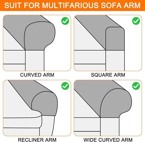 Stretch Armrest Covers Armchair Anti-Slip for Chairs Sofas Couch Arm Covers Recliner Sofa Light Brown 2 Pcs in Saudi Arabia