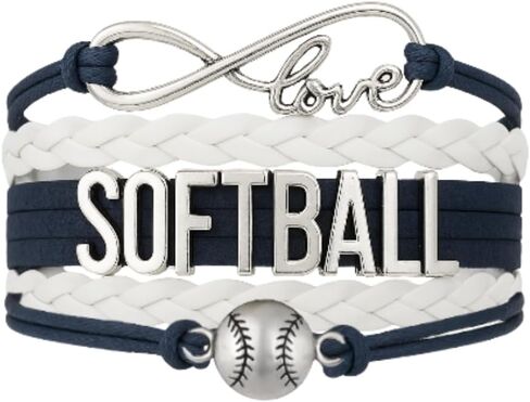 سوار Softball الساحر - مجوهرات Infinity Love القابلة للتعديل بألوان الفريق - هدية للاعبي الكرة اللينة in Kuwait