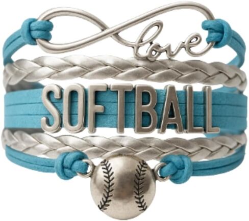 سوار Softball الساحر - مجوهرات Infinity Love القابلة للتعديل بألوان الفريق - هدية للاعبي الكرة اللينة in Kuwait
