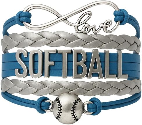 سوار Softball الساحر - مجوهرات Infinity Love القابلة للتعديل بألوان الفريق - هدية للاعبي الكرة اللينة in Kuwait