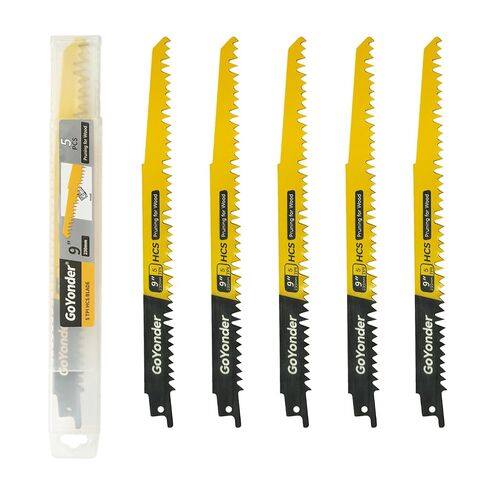 Goyonder المتبادلة شفرات المنشار 9 بوصة 14TPI شفرات المنشار للأنابيب المعدنية ، والصفائح المعدنية ، حديد التسليح ، شفرات المنشار ثنائية المعدن ترتدي مقاومة حادة لقطع المعادن مع علبة المنظم (10 حزم) in Kuwait