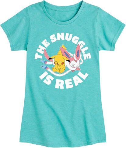 HYBRID APPAREL - Pokémon - The Snuggle is Real Pikachu and Sylveon - تي شيرت برسومات قصيرة الأكمام للفتيات الصغيرات والشباب in Kuwait