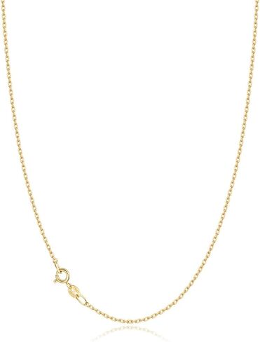 chenle 925 Sterling Silver 1.2mm Cable Chain Necklace – 18k Gold Plated, Thin & Durable (16/18/20/22/24 Inch) in Saudi Arabia
