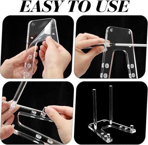 Weysat Acrylic Plate Stand for Display, Adjustable 6 Inch Clear Picture Frame Holder Decorative Tabletop Display Easel Stand for Plates, Books, Photos, Posters in Saudi Arabia