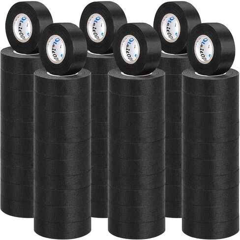 100 Rolls Black Electrical Tape Bulk 3/4 Inch x 66ft, Waterproof Vinyl Electric Tape High Temp Insulation Tape for Electrical Protection Home Outdoor Electric Insulating Wire Wrapping in Kuwait