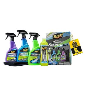 Meguiar's Ultimate Ceramic Coating Kit - Premium Kit for Cars Delivers Ultra-Durable Ceramic Protection with High Water Beading Action, Increased Gloss and Slickness, and Premium Microfiber Towels in Kuwait