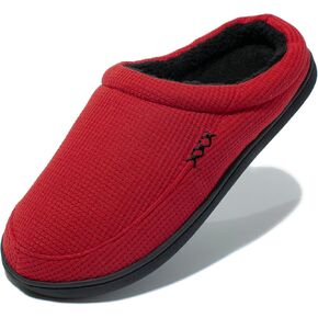 NewDenBer Men's Warm Memory Foam Suede Plush Fleece Lined Slip on Indoor Outdoor Clog House Slippers in Kuwait