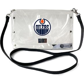 Littlearth womens NHL New York Rangers Clear Envelope Purse with Black Fashion Strap, Clear, 10" x 6.5" x 0.5" in Kuwait