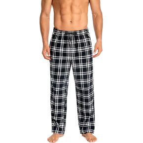 Men's Flannel Pajama Pants 100% Brushed Cotton Adjustable Elastic Waist Christmas Plaid Sleepwear Loungewear in Saudi Arabia