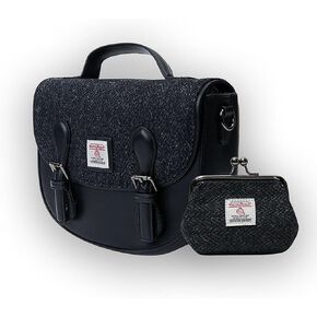 Islander Set from Harris Tweed Mini Cobble Satchel & Coin Purse Present (Chestnut Blue Tartan) in Saudi Arabia