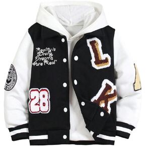 SOLY HUX Toddler Boy's Varsity Jacket Letter Graphic Color Block Collar Long Sleeve Baseball Jacket Streetwear in Saudi Arabia