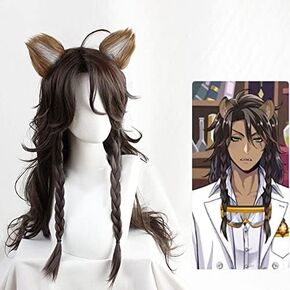 Twisted-Wonderland Leona Kingscholar Brown Braid Long Cosplay Heat Resistant Synthetic Hair Carnival Halloween Party + Wig Cap in Saudi Arabia
