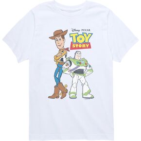 تي شيرت قطني بأكمام قصيرة للأطفال والأولاد والبنات من ديزني للجنسين - قصة لعبة رسمية Woody & Buzz Lightyear in Saudi Arabia