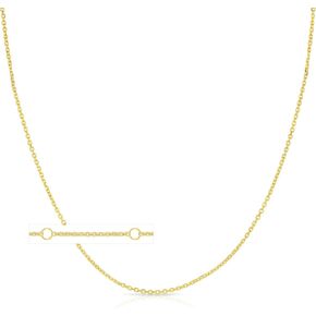 Floreo 10k Yellow Gold or White Gold 0.87mm Double Extendable Solid Diamond Cut Cable Chain Adjustable Necklace, 16" - 17" - 18 Inch in Saudi Arabia