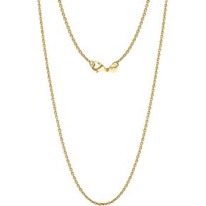 Womens 14K Gold-Plated Chain Necklace | Lightweight Italian Cable Chain Necklace for Women 1.5MM, 1.2MM Jewelry in Saudi Arabia