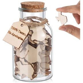 مجموعة هدايا بطابع تكساس، برطمان شفاف من تكساس بوزن 5 أونصة مع 60 قطعة من القطع الخشبية على شكل دولة DIY، هدايا تذكارية صغيرة مضحكة غير مكتملة من الخشب المزخرف للأصدقاء للمنزل والمكتب والأحداث in Kuwait