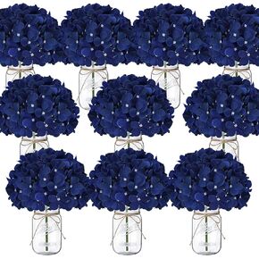 زهرة الكوبية في الجرار ميسون، 10 مجموعة ترتيبات الأزهار الجدول المركزية ديكور الزجاج المزهريات الزهور للمنزل حفل زفاف دش التخرج بوهو ديكور (الأزرق) in Kuwait