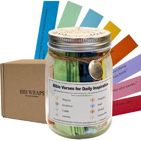 BBJ WRAPS Bible Verse Jar, Read Me When Bible Verses Jar For Daily Encouragement, Inspirational Prayer & Reflection, Christian Gifts For Women and Men, Religious Birthday Gifts For Her, Gift For Mom in Kuwait