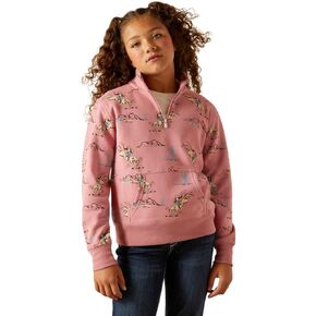 ARIAT Girls' Bronc Scene 1/4 Zip Sweatshirt in Saudi Arabia