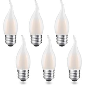 E12 Candelabra LED Light Bulbs Dimmable, 25 Watt Equivalent Chandelier Light Bulb, CA10 Flame Tip Candle Light Bulb, 5000K Daylight White, E12 LED Bulb for Ceiling Fan, Pendant, 3-Pack in Kuwait