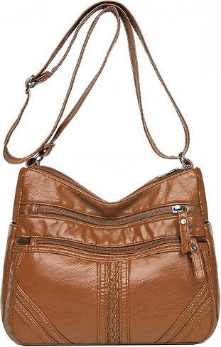 ELDA Crossbody Bags For Women Pocketbooks Soft PU Leather Purses and Handbags Multi Pocket Shoulder Bag in Kuwait