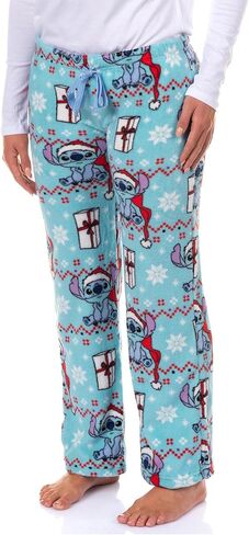 Disney Stitch Pajama Pants Women's Santa Hat Gifts and Snowflakes Lounge Bottoms Sleepwear in Saudi Arabia