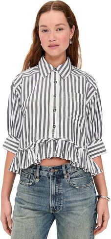Free People Womens We The Free Bailey Stripe Shirt in Saudi Arabia