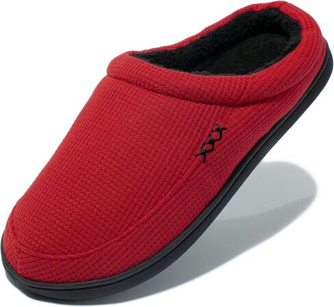 NewDenBer Men's Warm Memory Foam Suede Plush Fleece Lined Slip on Indoor Outdoor Clog House Slippers in Kuwait