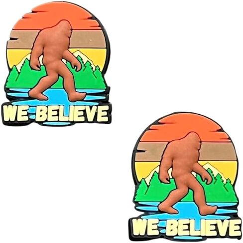 We Believe Sasquatch Shoe Charms, Retro Sunset Design, 2-Piece Set in Saudi Arabia