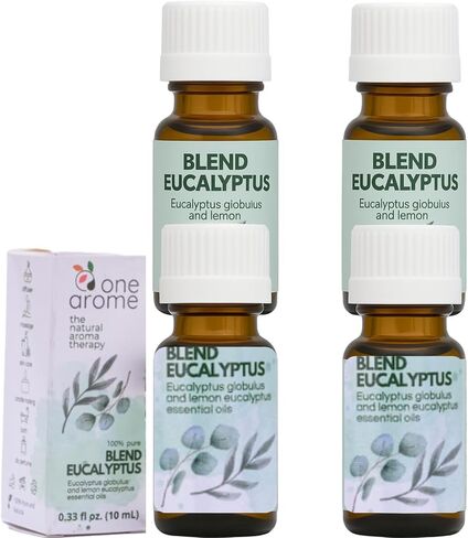 مزيج من زيت الأوكالبتوس العطري المزدوج من ون أروم - زيت الأوكالبتوس (كوريمبيا سيتريودورا - الليمون والأوكالبتوس الكروي) | زيت للناشرين والتدليك (المخفف) والأشغال اليدوية (عبوة من 6 × 1.0 أونصة سائلة لكل منهما) in Kuwait