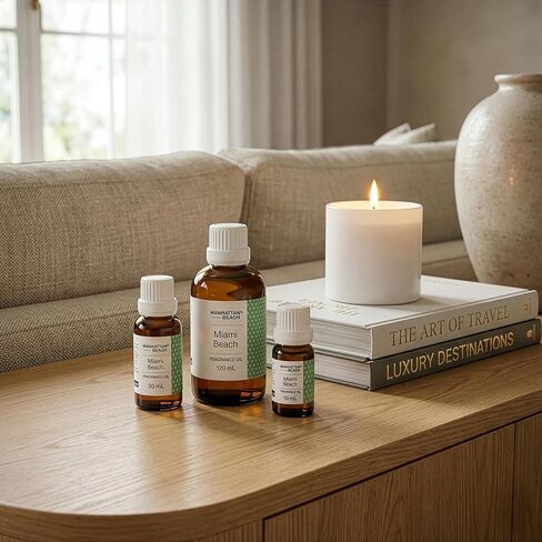 مانهاتن بيتش – ميامي بيتش، زيت موزع الروائح من ماي واي مستوحى من فندق ذا 1 هوتيل ميامي سينت – زيت عطري فاخر لموزعي الروائح – للناشرين بالموجات فوق الصوتية وبدون ماء – 10 مل in Kuwait