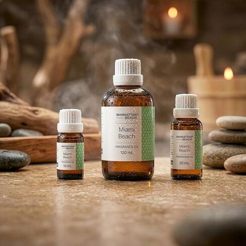 مانهاتن بيتش – ميامي بيتش، زيت موزع الروائح من ماي واي مستوحى من فندق ذا 1 هوتيل ميامي سينت – زيت عطري فاخر لموزعي الروائح – للناشرين بالموجات فوق الصوتية وبدون ماء – 10 مل in Kuwait