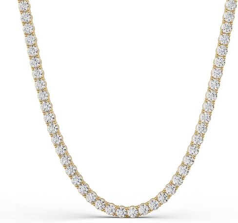 5 Carat to 30 Carat Lab-Grown Diamond Tennis Necklace | 14K Yellow or White Gold Straight Line Necklace 16-20 inch | E-F Color and VS1 Clarity in Saudi Arabia