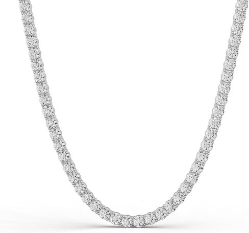 5 Carat to 30 Carat Lab-Grown Diamond Tennis Necklace | 14K Yellow or White Gold Straight Line Necklace 16-20 inch | E-F Color and VS1 Clarity in Saudi Arabia