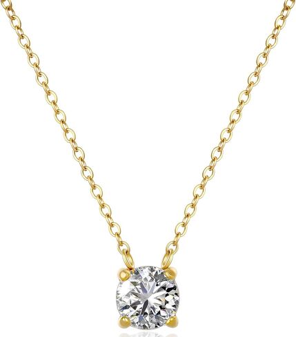 18K Gold Plated Pendant Necklaces for Women, 5A Cubic Zirconia Ice Flower Cut, Hypoallergenic & Tarnish Resistant, Elegant Gift for Her, Anniversary Fashion Jewelry in Saudi Arabia