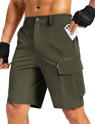 MAGCOMSEN Mens Hiking Cargo Shorts 9" Quick Dry Lightweight Shorts with 7 Pockets Outdoor Work Shorts Fishing Casual in Saudi Arabia