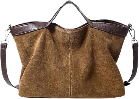 Dreubea Womens Suede Leather Shoulder Handbag Top-handle Crossbody Purse in Saudi Arabia