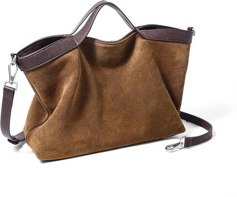 Dreubea Womens Suede Leather Shoulder Handbag Top-handle Crossbody Purse in Saudi Arabia