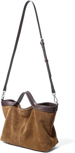 Dreubea Womens Suede Leather Shoulder Handbag Top-handle Crossbody Purse in Saudi Arabia