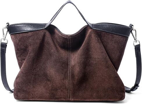 Dreubea Womens Suede Leather Shoulder Handbag Top-handle Crossbody Purse in Saudi Arabia
