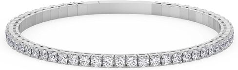 TANACHE 1-5 Ct Lab Grown Diamond Tennis Flexi Bangle for Women in 14K Gold, EF-VS Clarity, 4 Prong Lab Created 1-5 cttw Round Diamond Tennis Bangles, Premium Collection or Jewelry Gift in Saudi Arabia