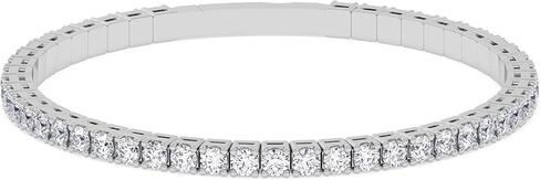 TANACHE 1-5 Ct Lab Grown Diamond Tennis Flexi Bangle for Women in 14K Gold, EF-VS Clarity, 4 Prong Lab Created 1-5 cttw Round Diamond Tennis Bangles, Premium Collection or Jewelry Gift in Saudi Arabia
